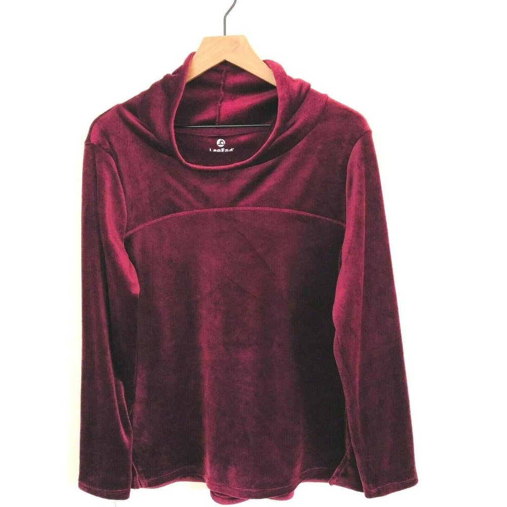 Legend Velour Long Sleeve Cowl Neck Top L NWOT